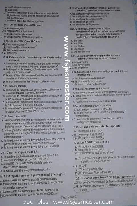 Extrait scanné — FSJES Agadir (Ibn Zohr) 2015