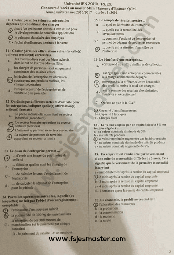 Extrait scanné — FSJES 2016