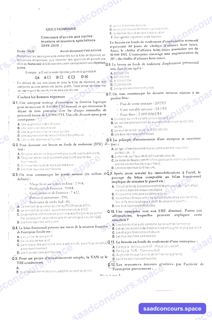 Extrait scanné — FSJES Agadir (Ibn Zohr) 2019
