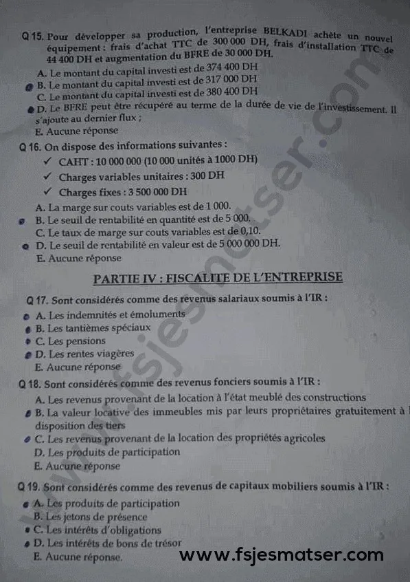 Extrait scanné — FSJES Agadir (Ibn Zohr) 2019
