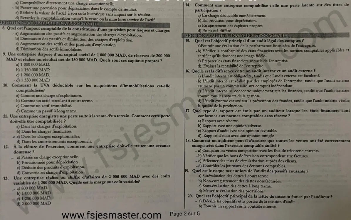 Extrait scanné — FSJES Agadir (Ibn Zohr) 2024