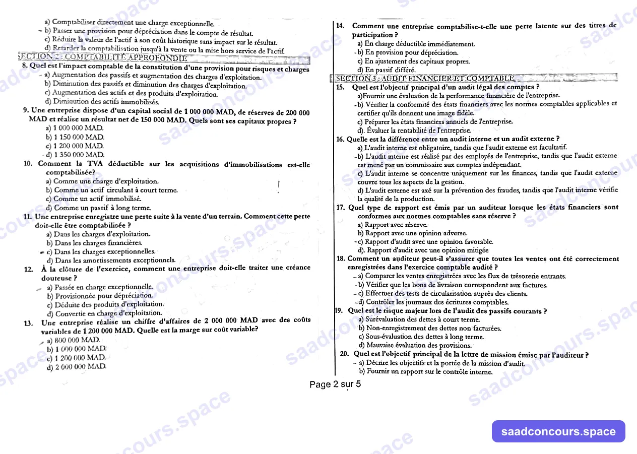 Extrait scanné — FSJES Agadir (Ibn Zohr) 2024