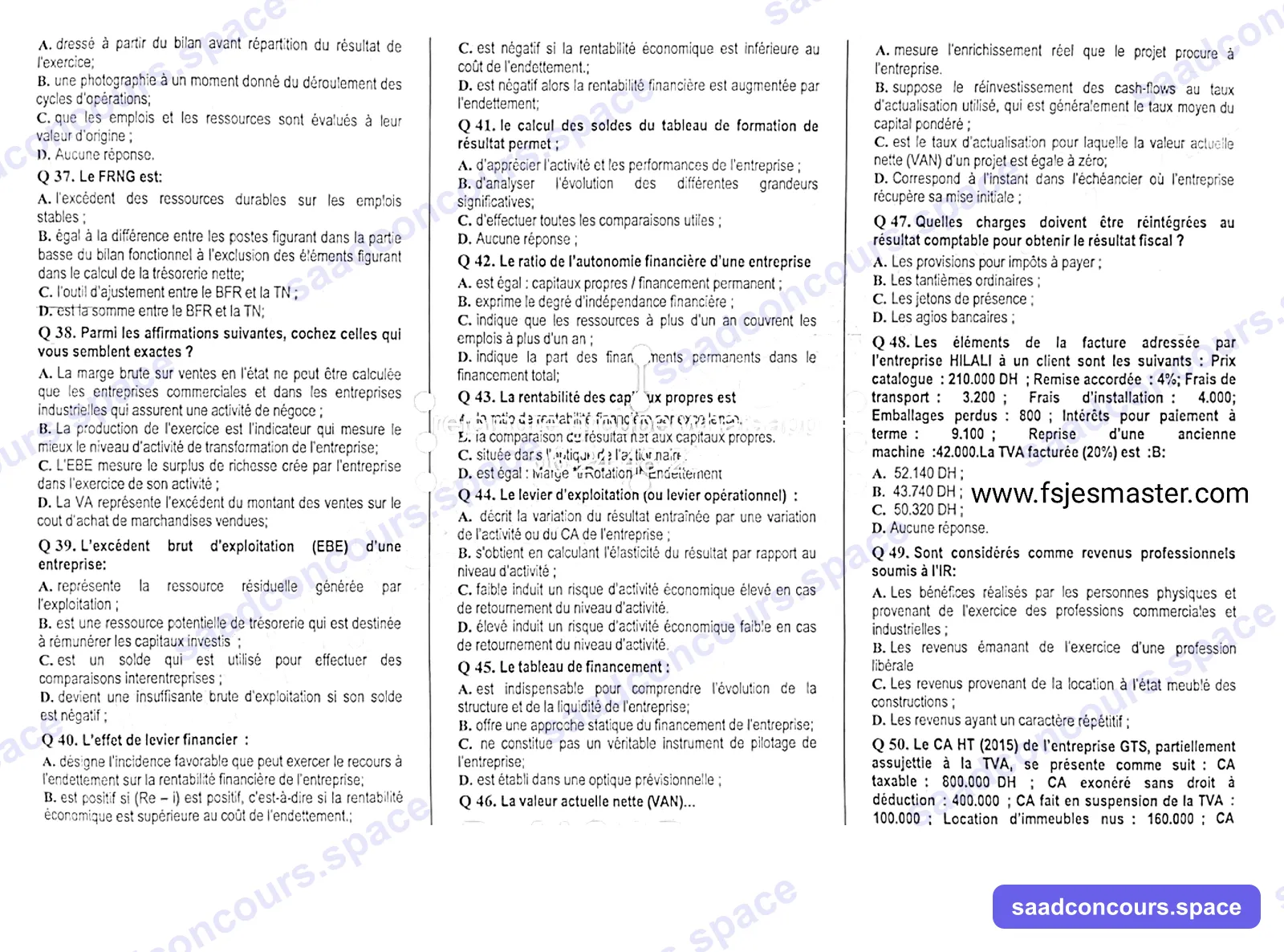 Extrait scanné — FSJES Agadir 2024