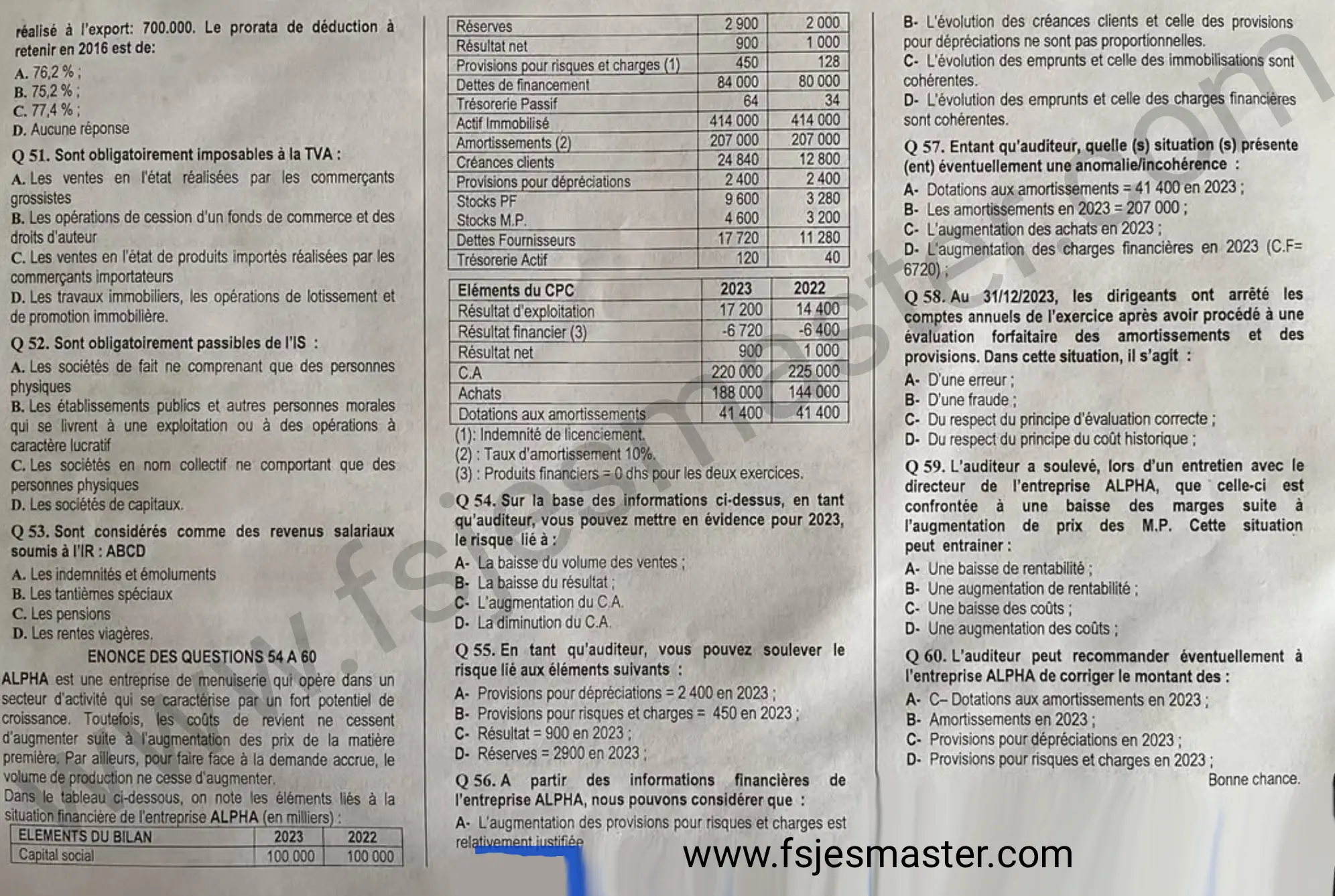 Extrait scanné — FSJES Agadir 2024