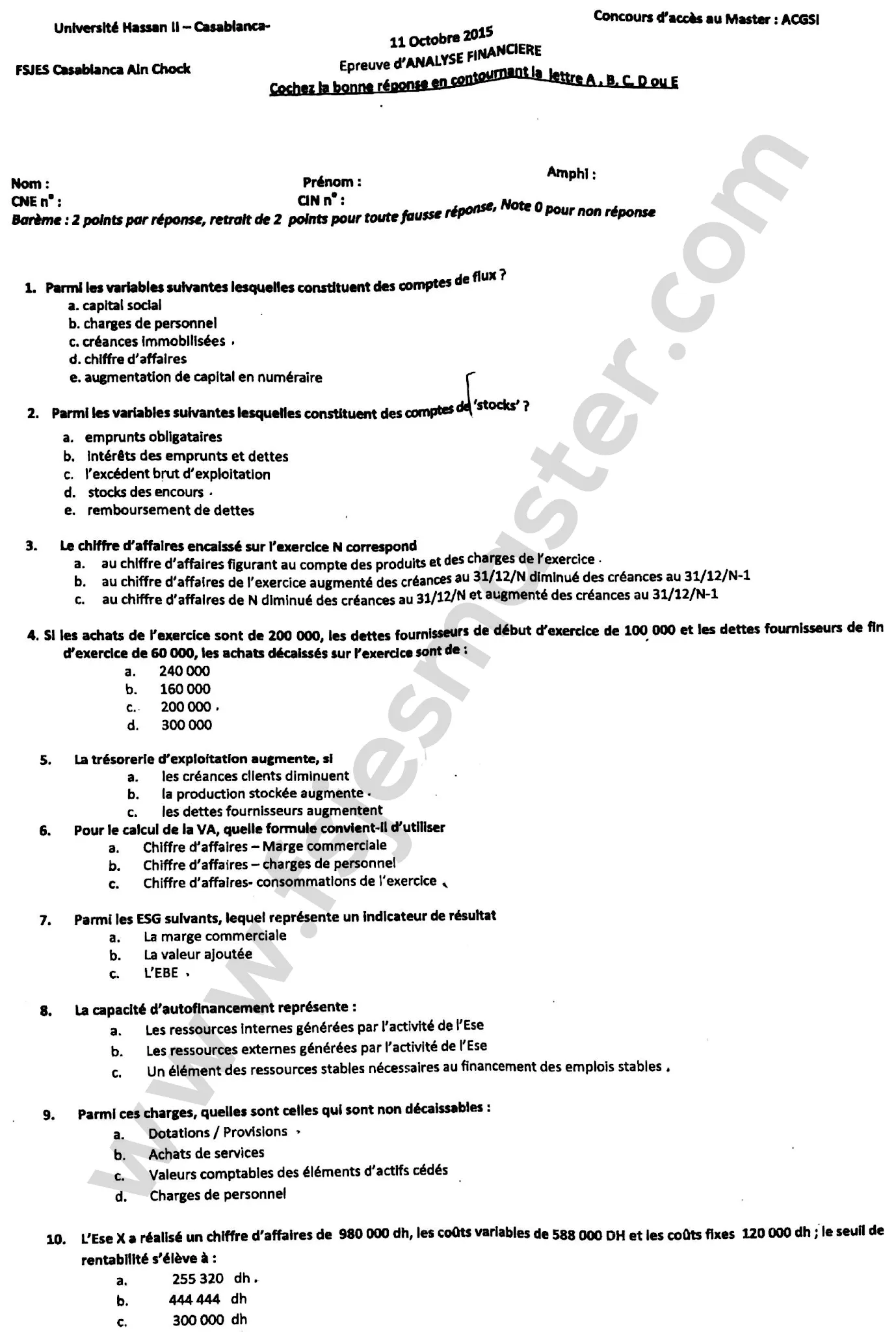 Extrait scanné — FSJES Ain Chock 2015
