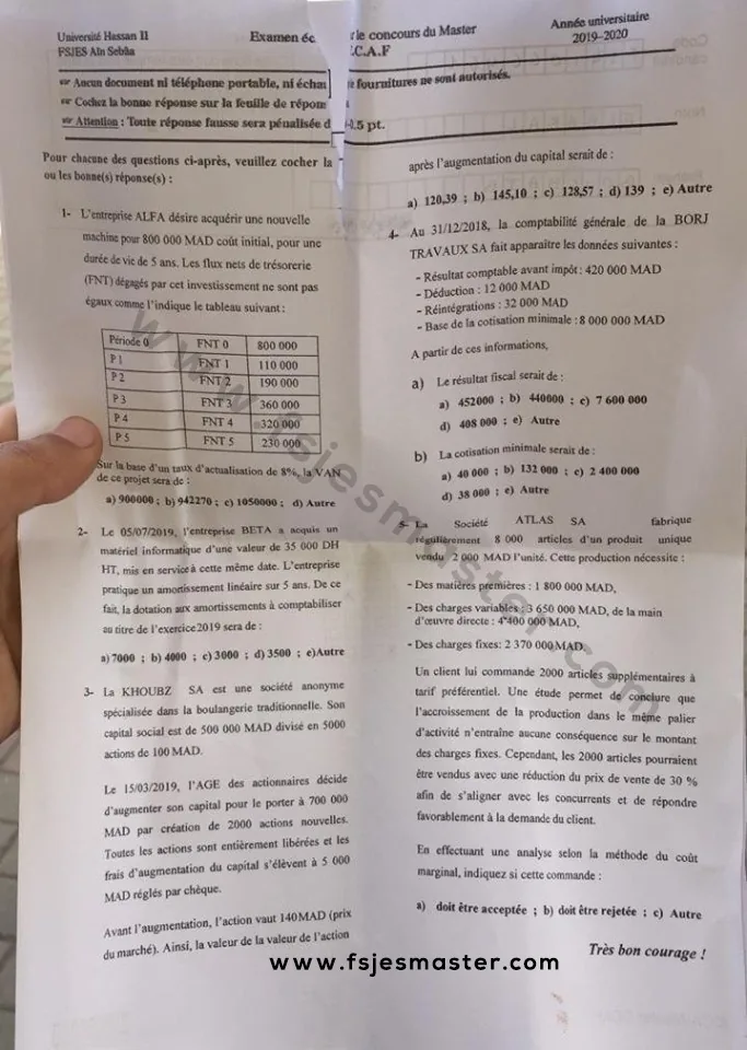 Extrait scanné — FSJES Ain Sebaâ 2019