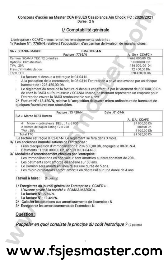 Extrait scanné — FSJES Ain Chock 2020