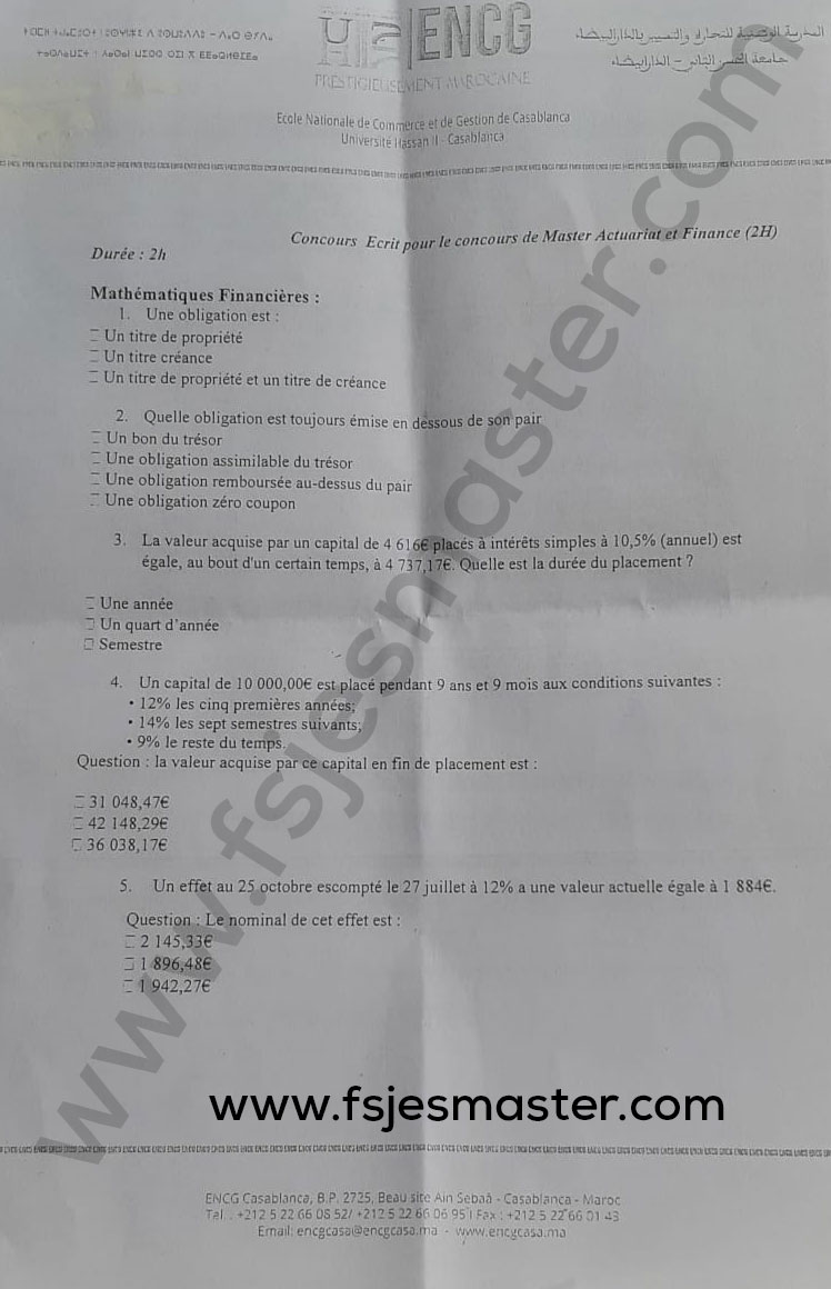 Extrait scanné — ENCG Casablanca 2022