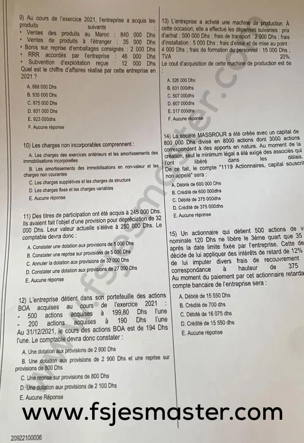Extrait scanné — FSJES Ain Chock 2022