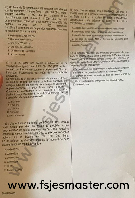 Extrait scanné — FSJES Ain Chock 2022