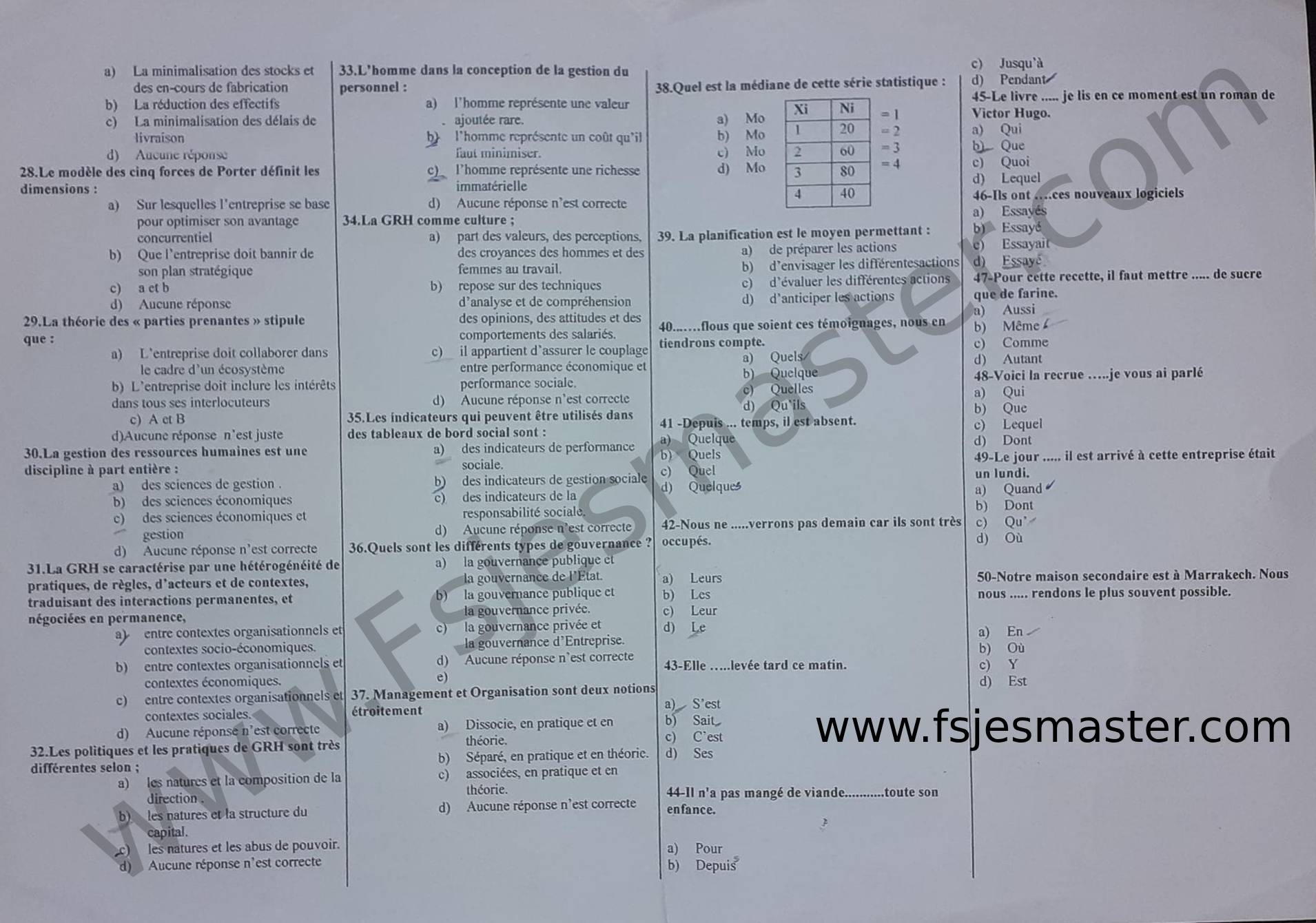 Extrait scanné — FSJES Casablanca Ain Sebaa 2022