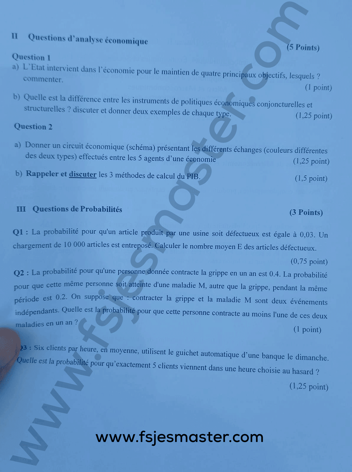 Extrait scanné — FSJES Casablanca Aïn Chock 2023