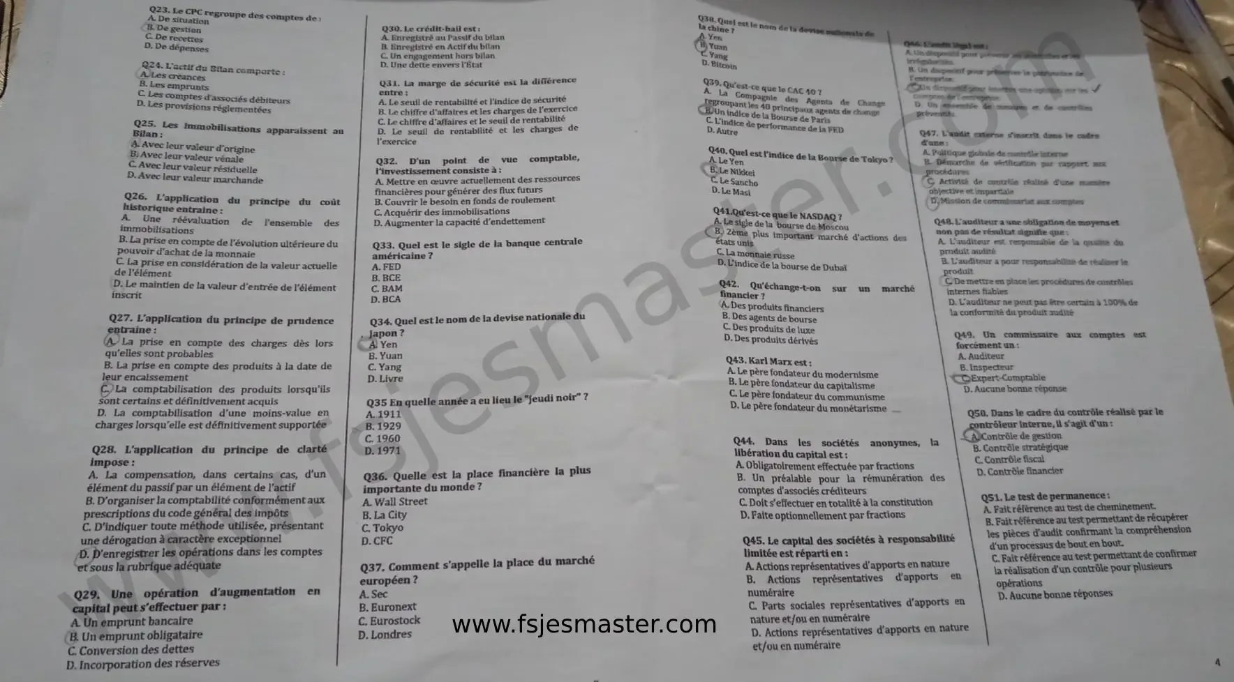 Extrait scanné — FSJES Ain Sebaâ 2024