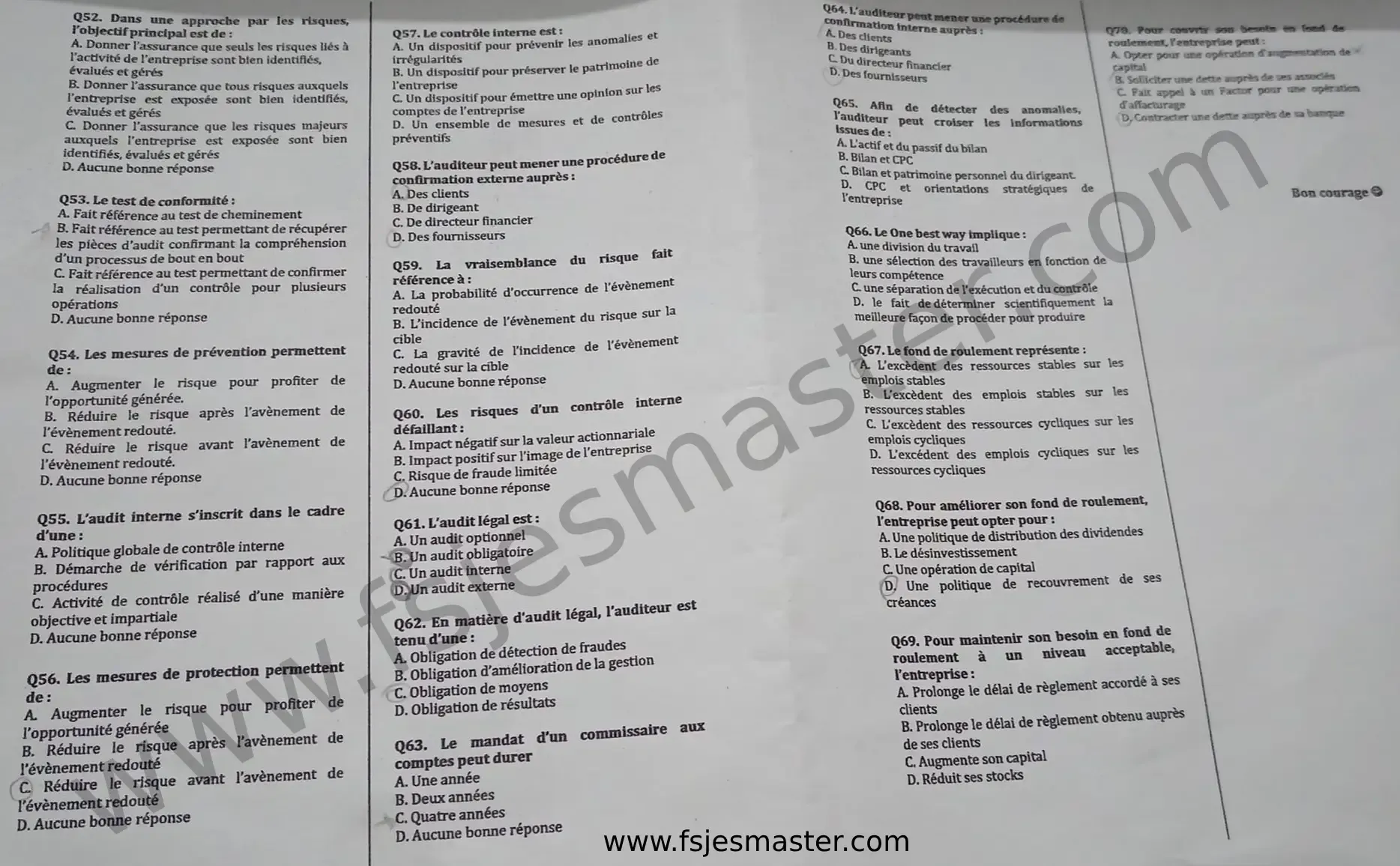 Extrait scanné — FSJES Ain Sebaâ 2024