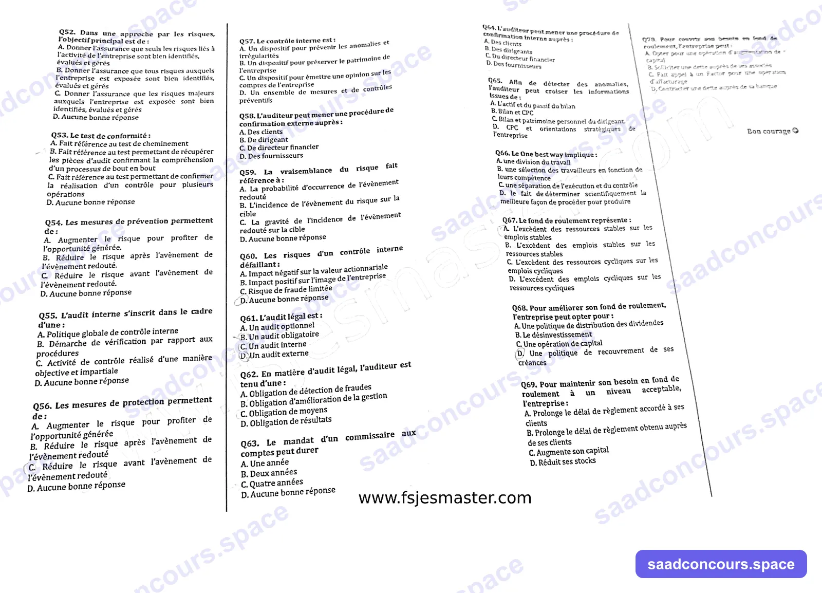 Extrait scanné — FSJES Ain Sebaâ 2024