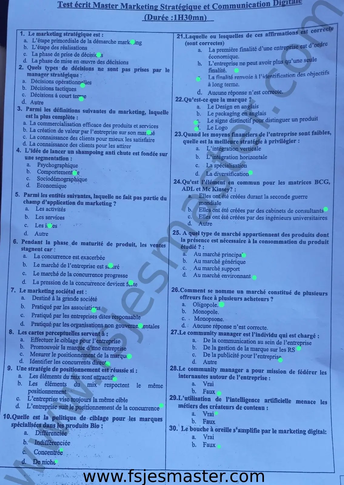 Extrait scanné — FSJES Ain Sebaa 2024