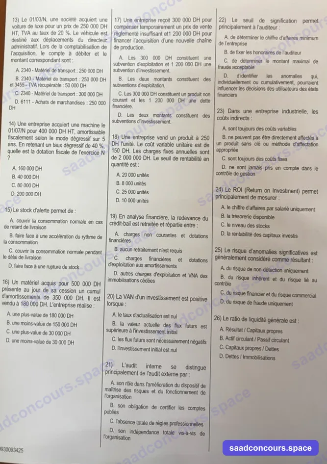 Extrait scanné — FSJES Ain Chock 2026
