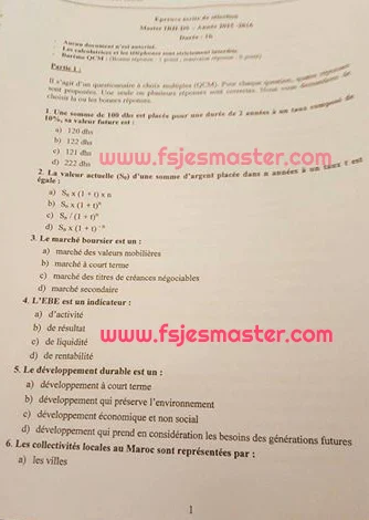 Extrait scanné — FP El Jadida 2015
