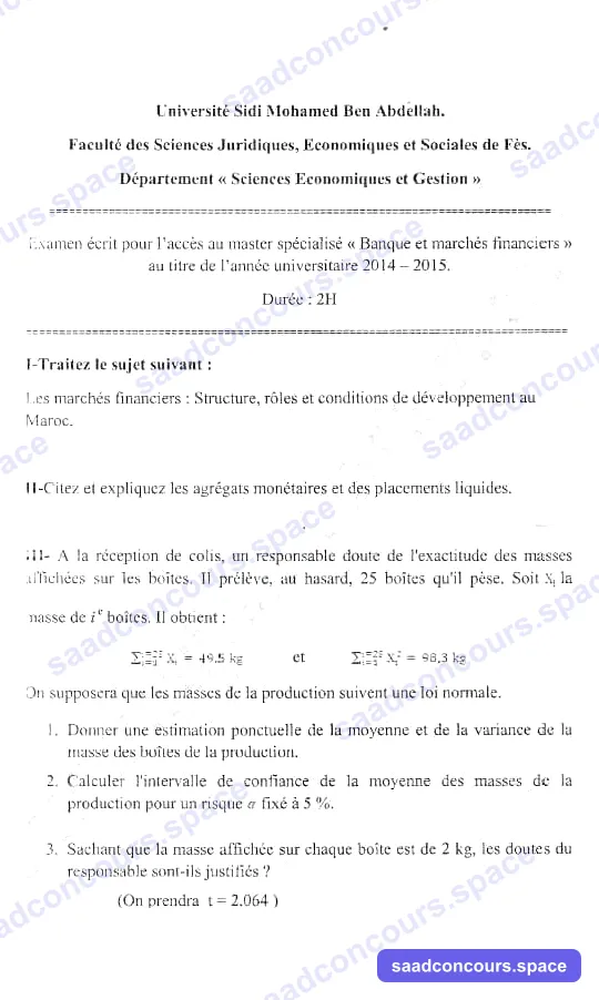 Extrait scanné — FSJES Dhar El Mahraz 2014