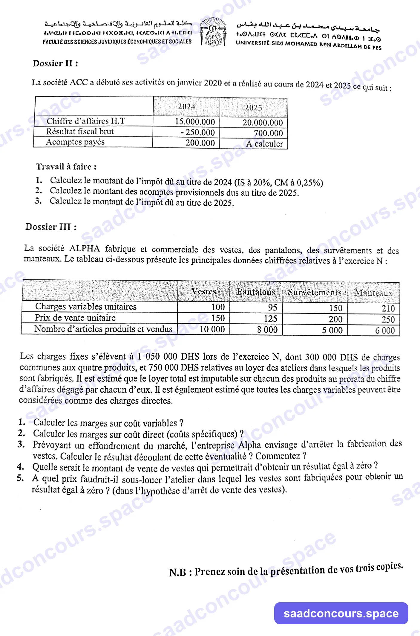 Extrait scanné — FSJES Dhar El Mahraz 2024