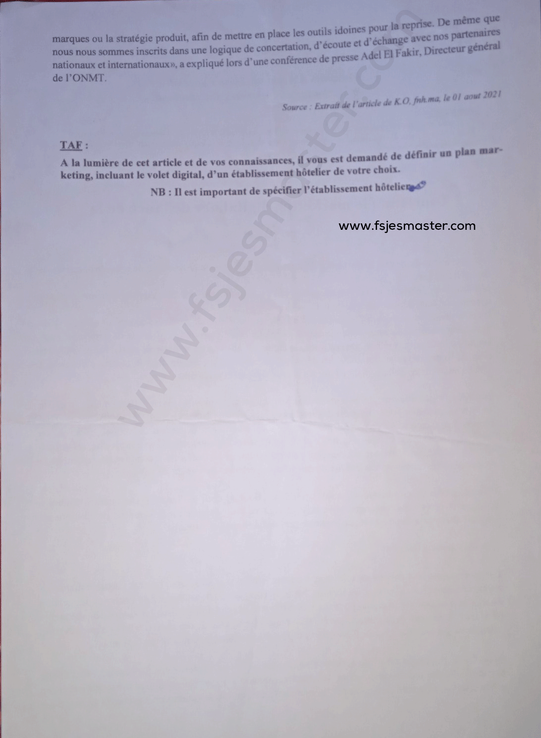 Extrait scanné — ENCG Kénitra 2021