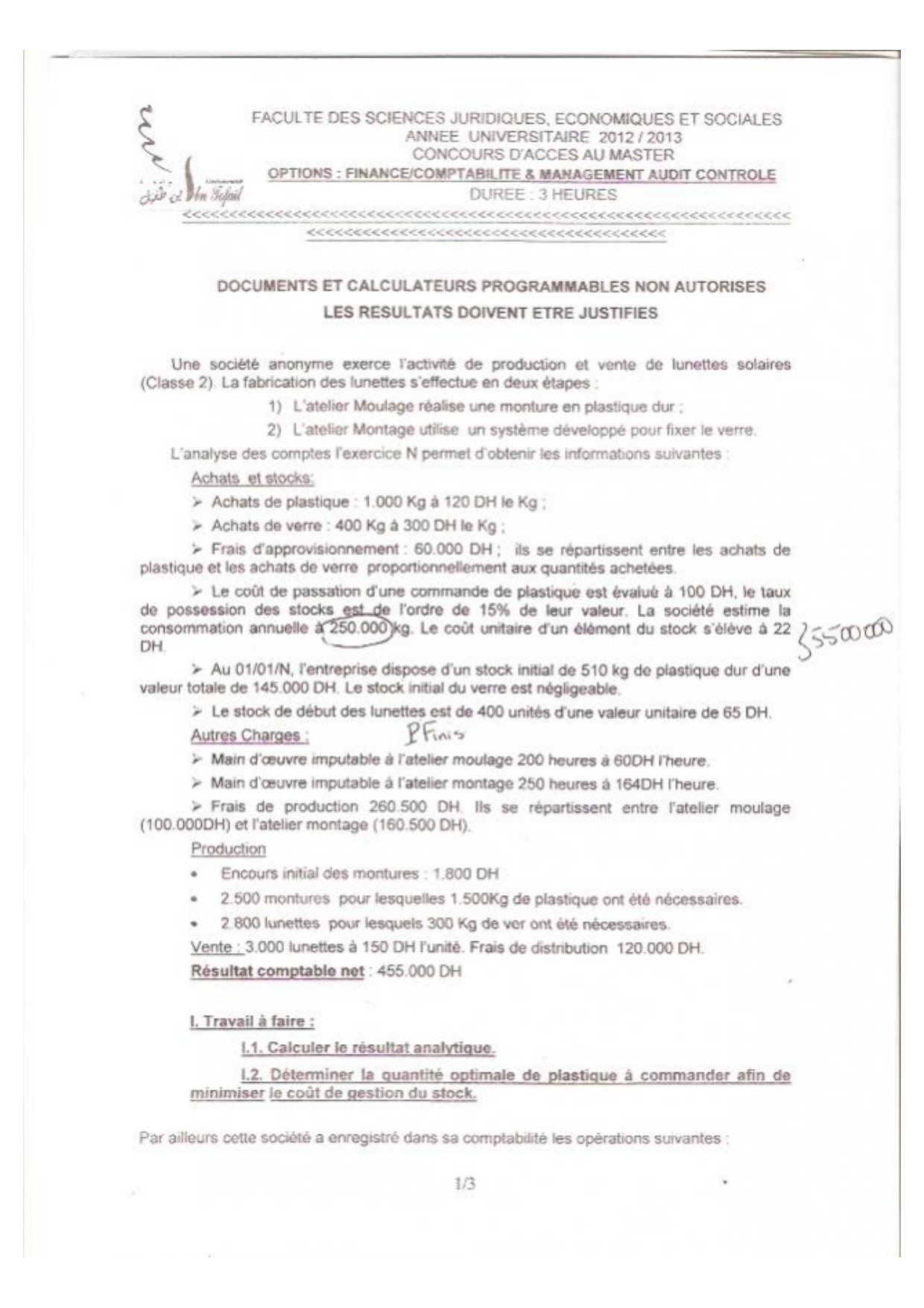 Extrait scanné — FSJES Kénitra 2013