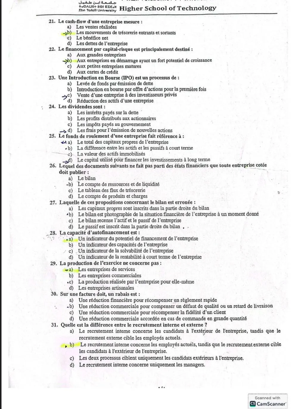 Extrait scanné — EST Kénitra (Ibn Tofaïl) 2024
