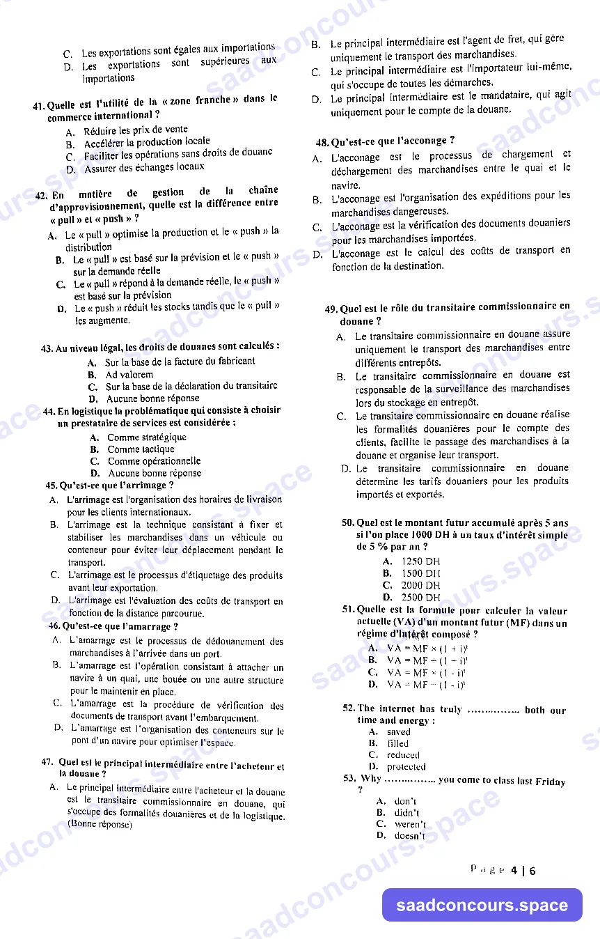 Extrait scanné — Faculté Polydisciplinaire de Larache 2024