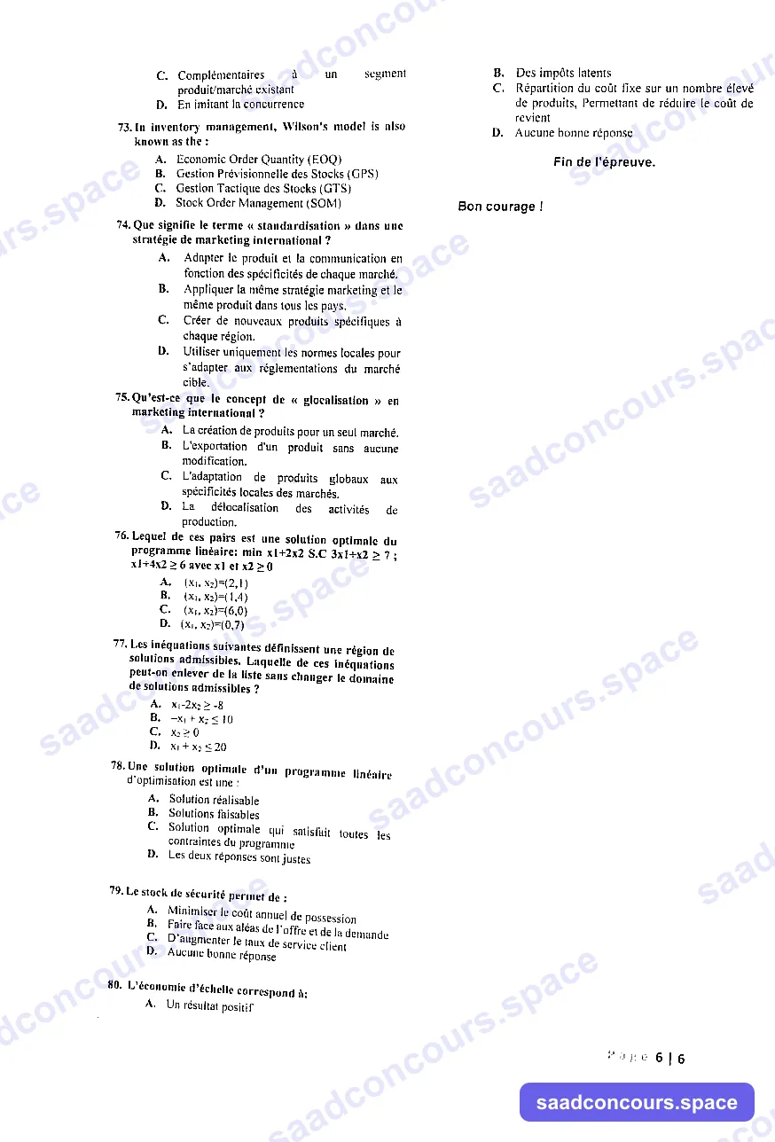 Extrait scanné — Faculté Polydisciplinaire de Larache 2024