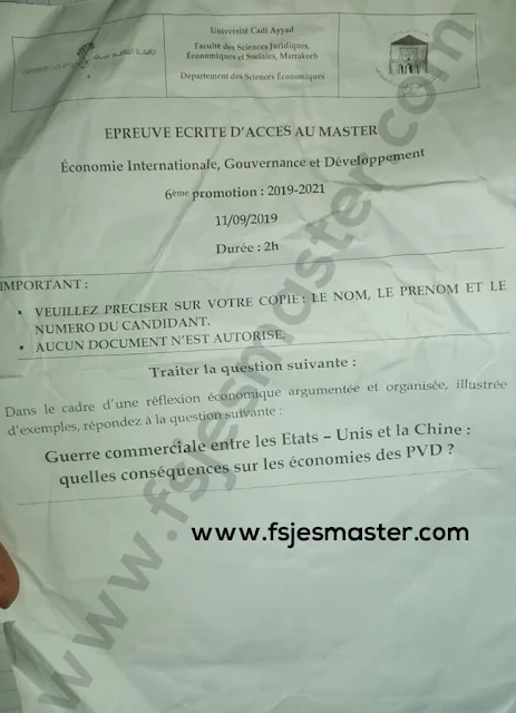 Extrait scanné — FSJES Marrakech 2019