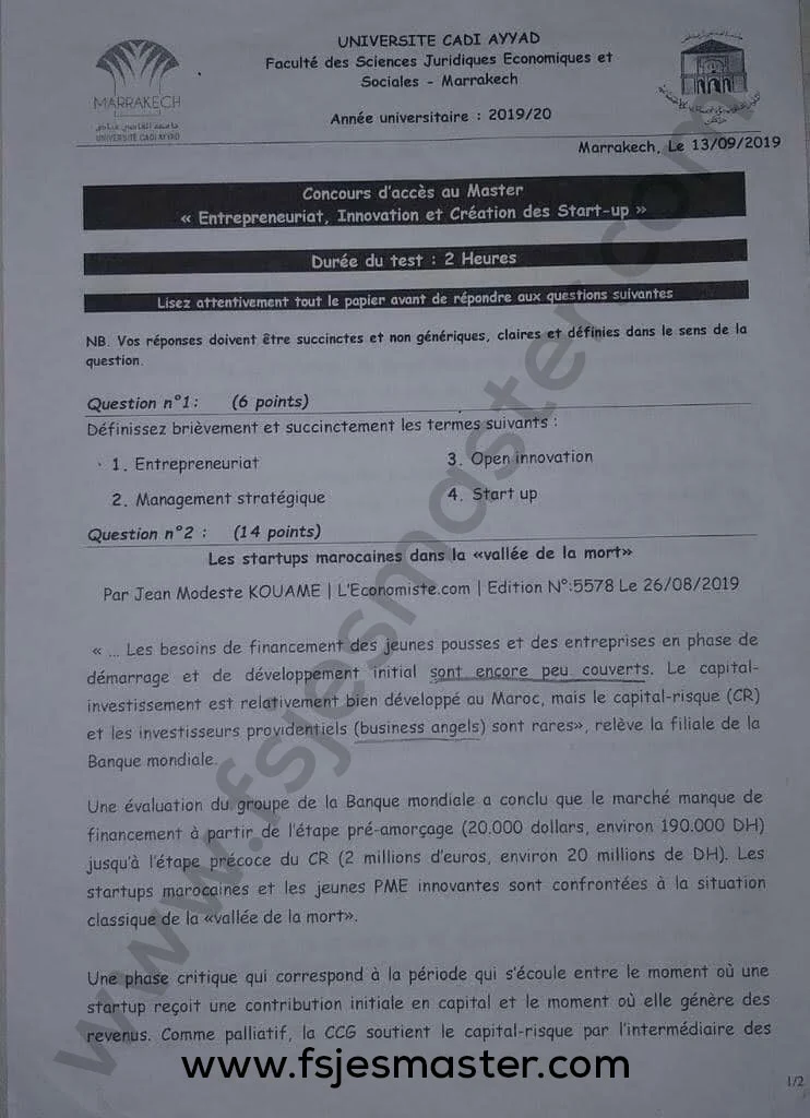 Extrait scanné — FSJES 2019