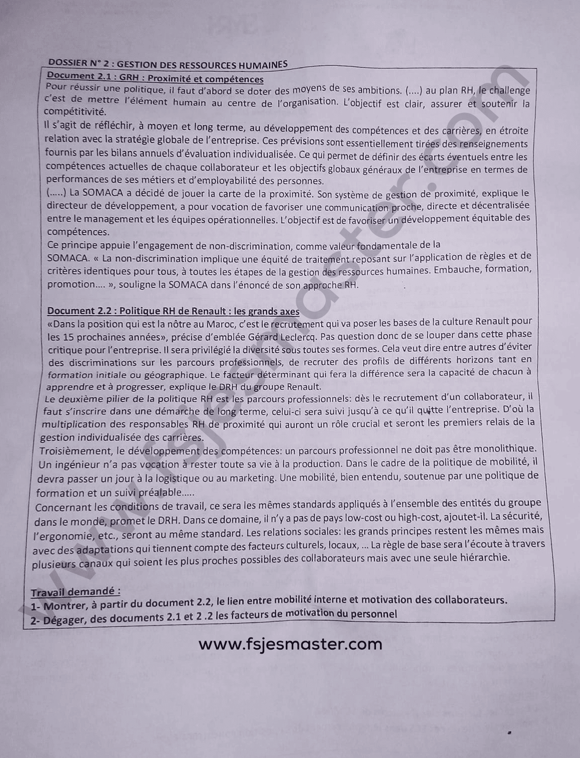 Extrait scanné — FSJES Marrakech 2023