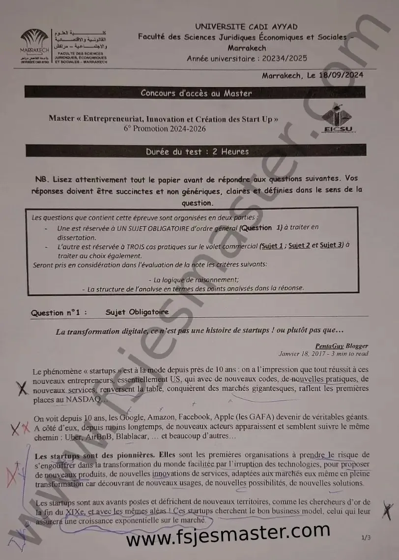 Extrait scanné — FSJES Marrakech 2024