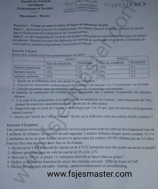 Extrait scanné — FSJES Marrakech (Cadi Ayyad) 2024