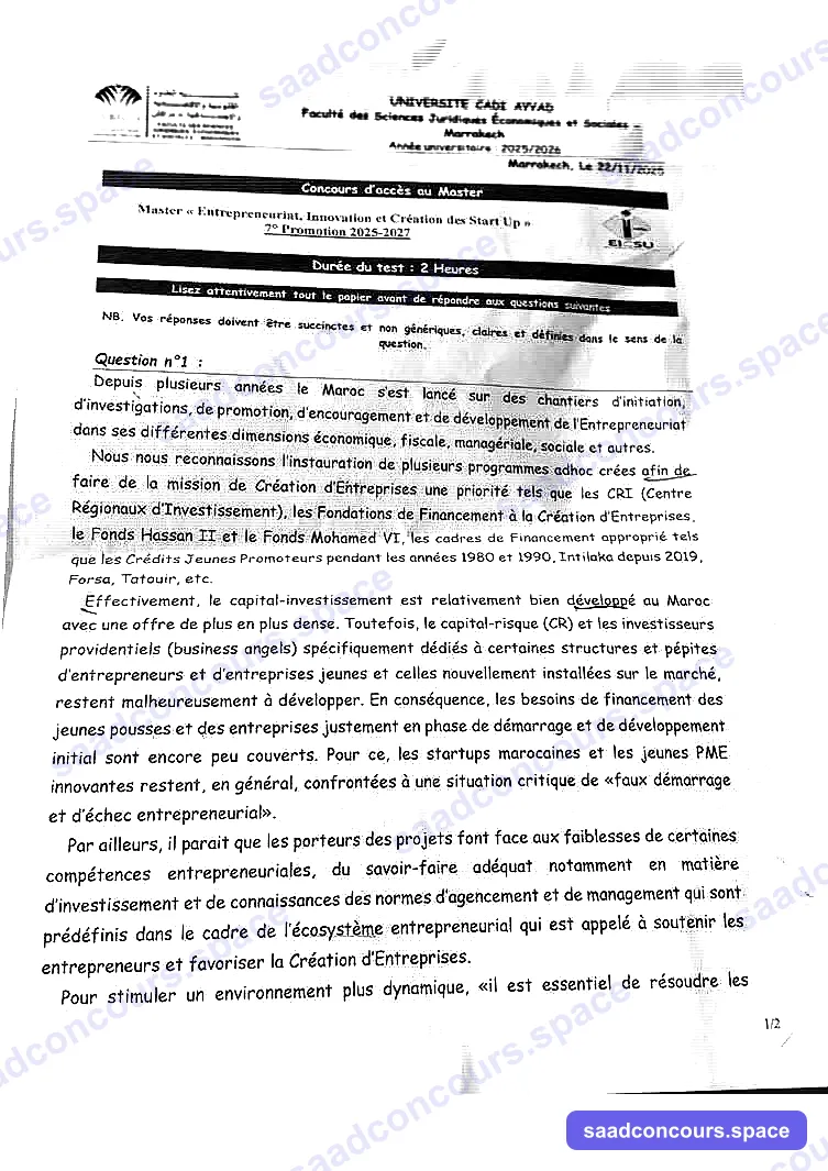 Extrait scanné — FSJES Marrakech 2025