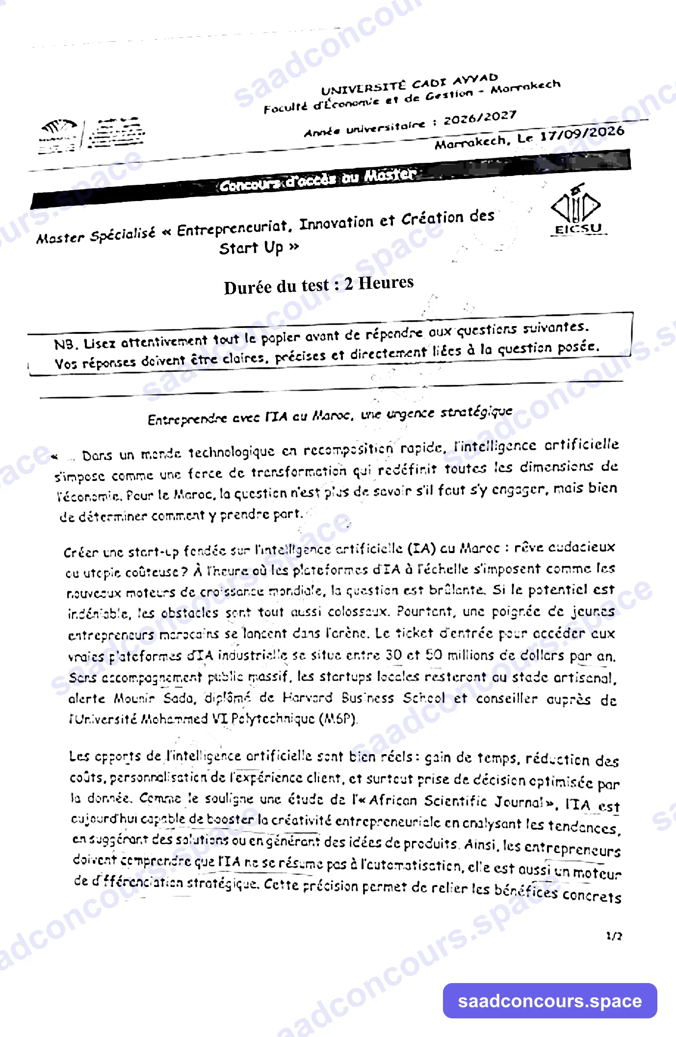 Extrait scanné — FEG Marrakech 2026