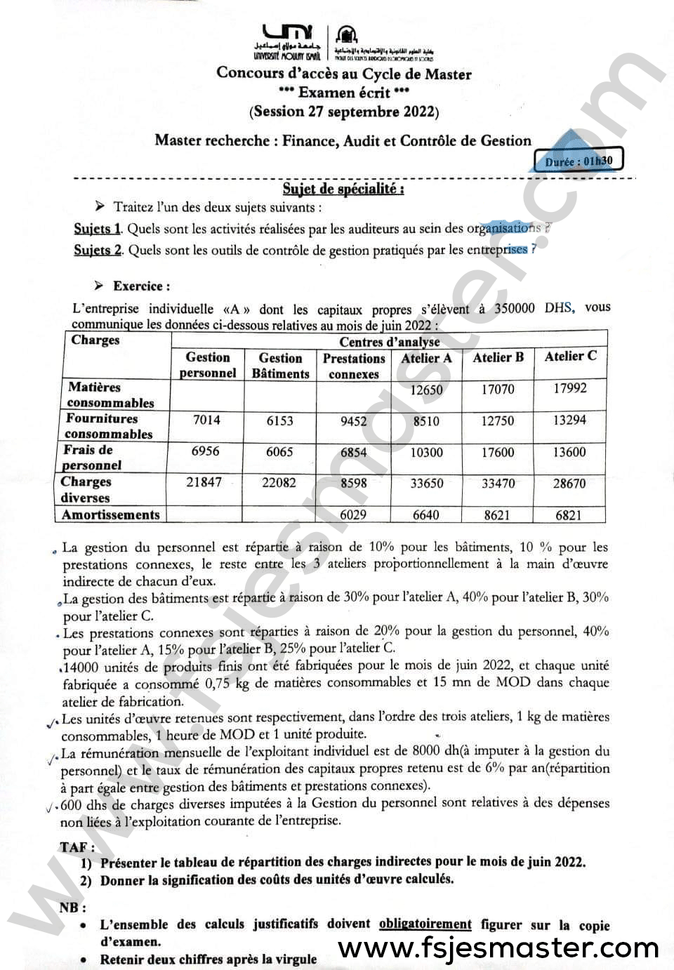 Extrait scanné — FSJES Meknès 2022