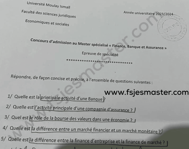 Extrait scanné — FSJES Meknès 2023