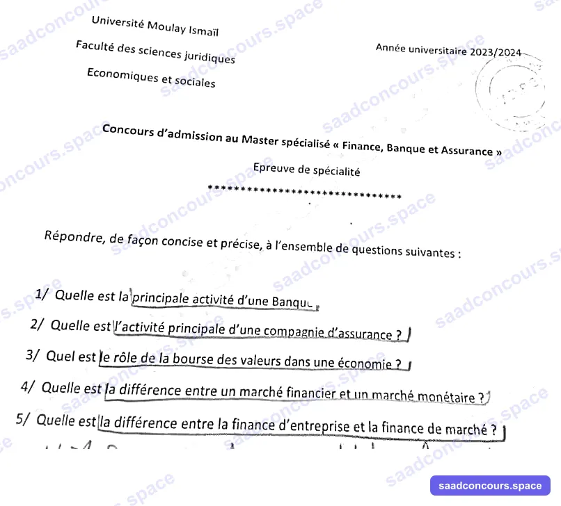 Extrait scanné — FSJES Meknès 2023