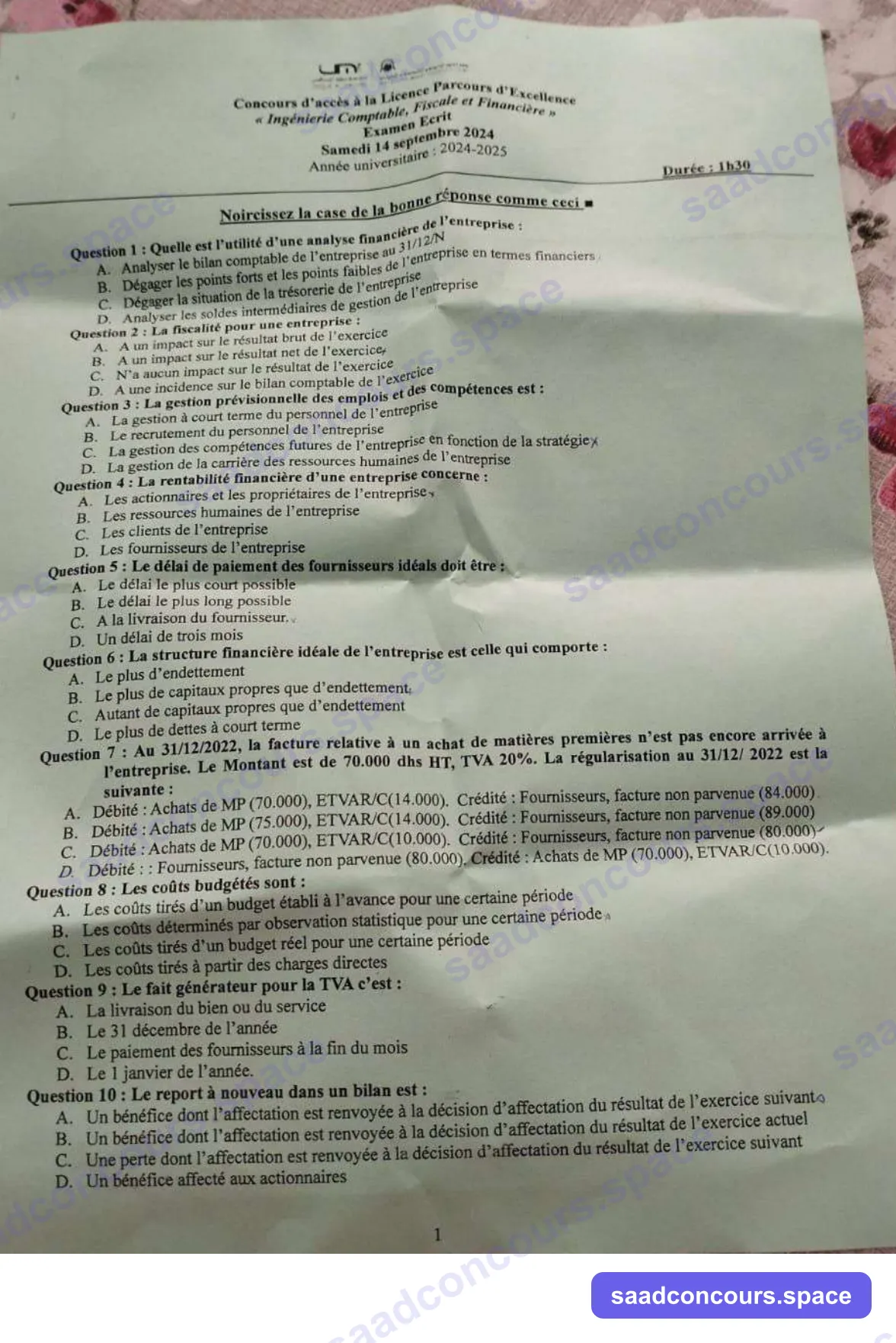 Extrait scanné — FSJES Meknès 2024