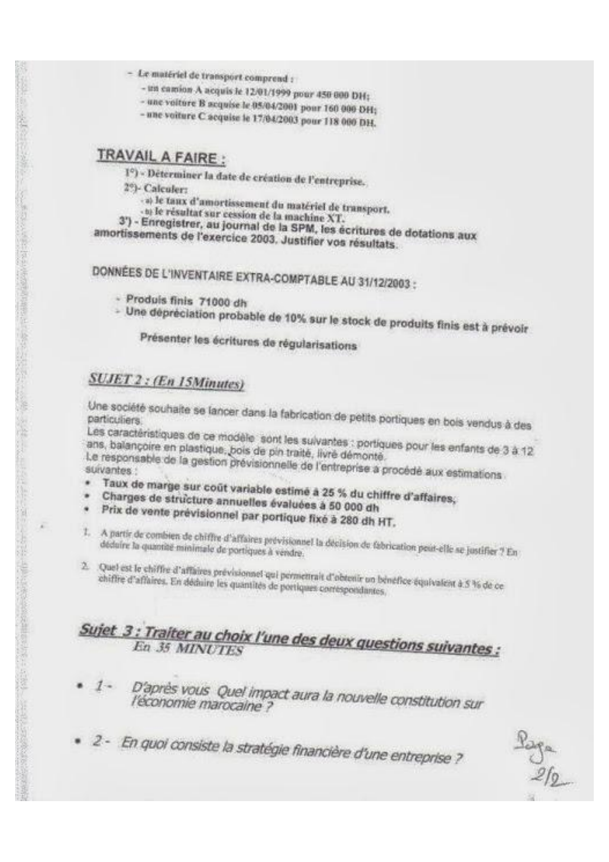 Extrait scanné — FSJES Mohammedia 2012
