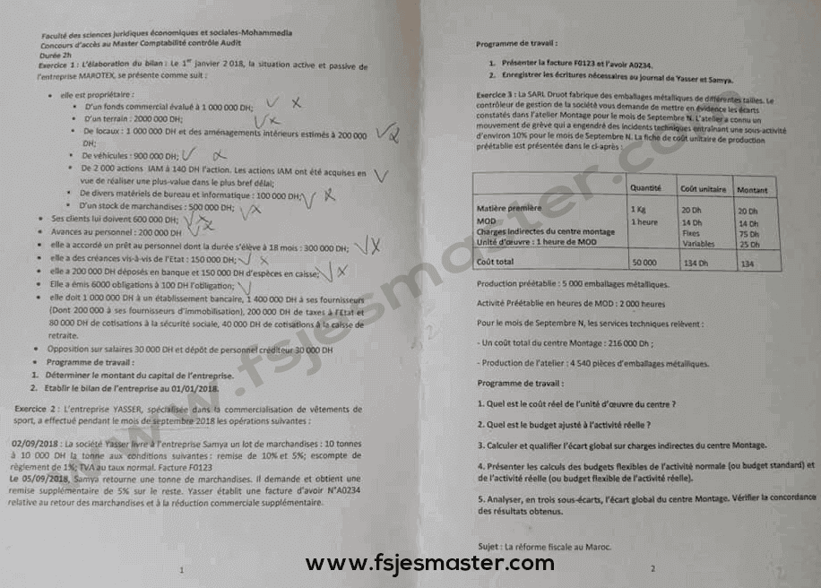 Extrait scanné — FSJES Mohammedia 2019