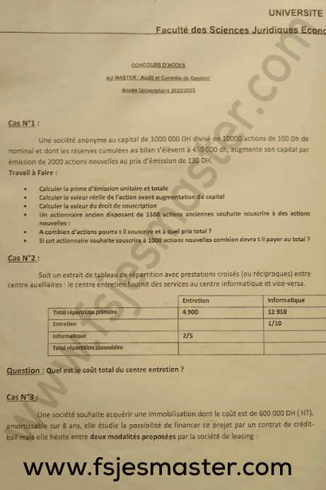 Extrait scanné — FSJES Mohammedia 2022