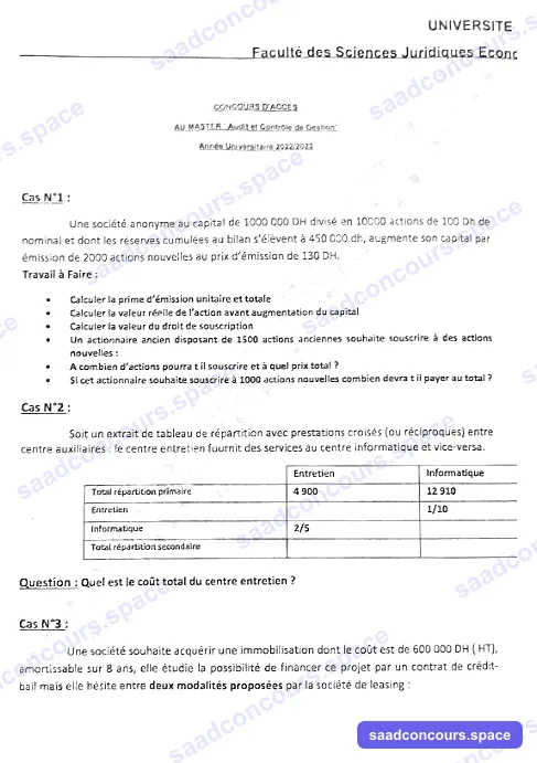 Extrait scanné — FSJES Mohammedia 2022