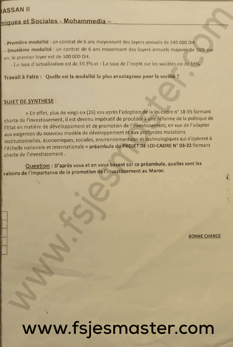 Extrait scanné — FSJES Mohammedia 2022
