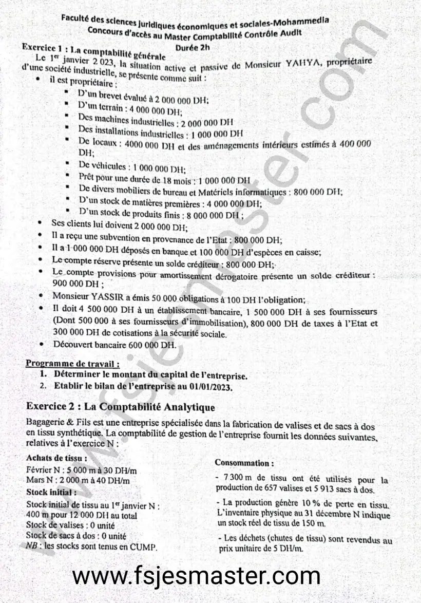 Extrait scanné — FSJES Mohammedia 2024