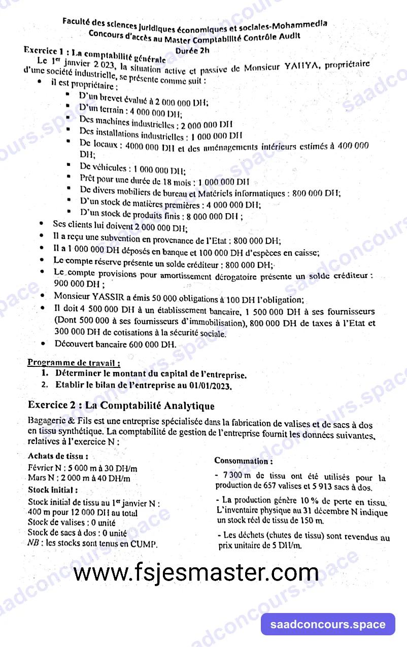 Extrait scanné — FSJES Mohammedia 2024