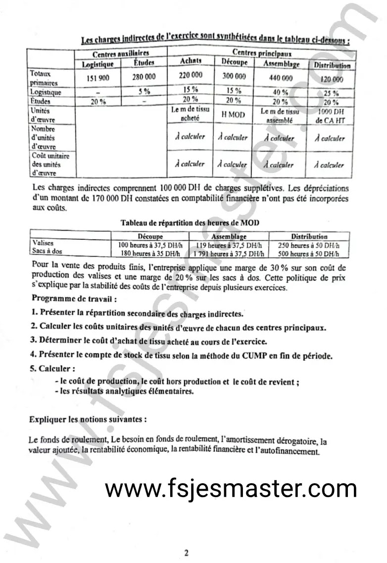 Extrait scanné — FSJES Mohammedia 2024
