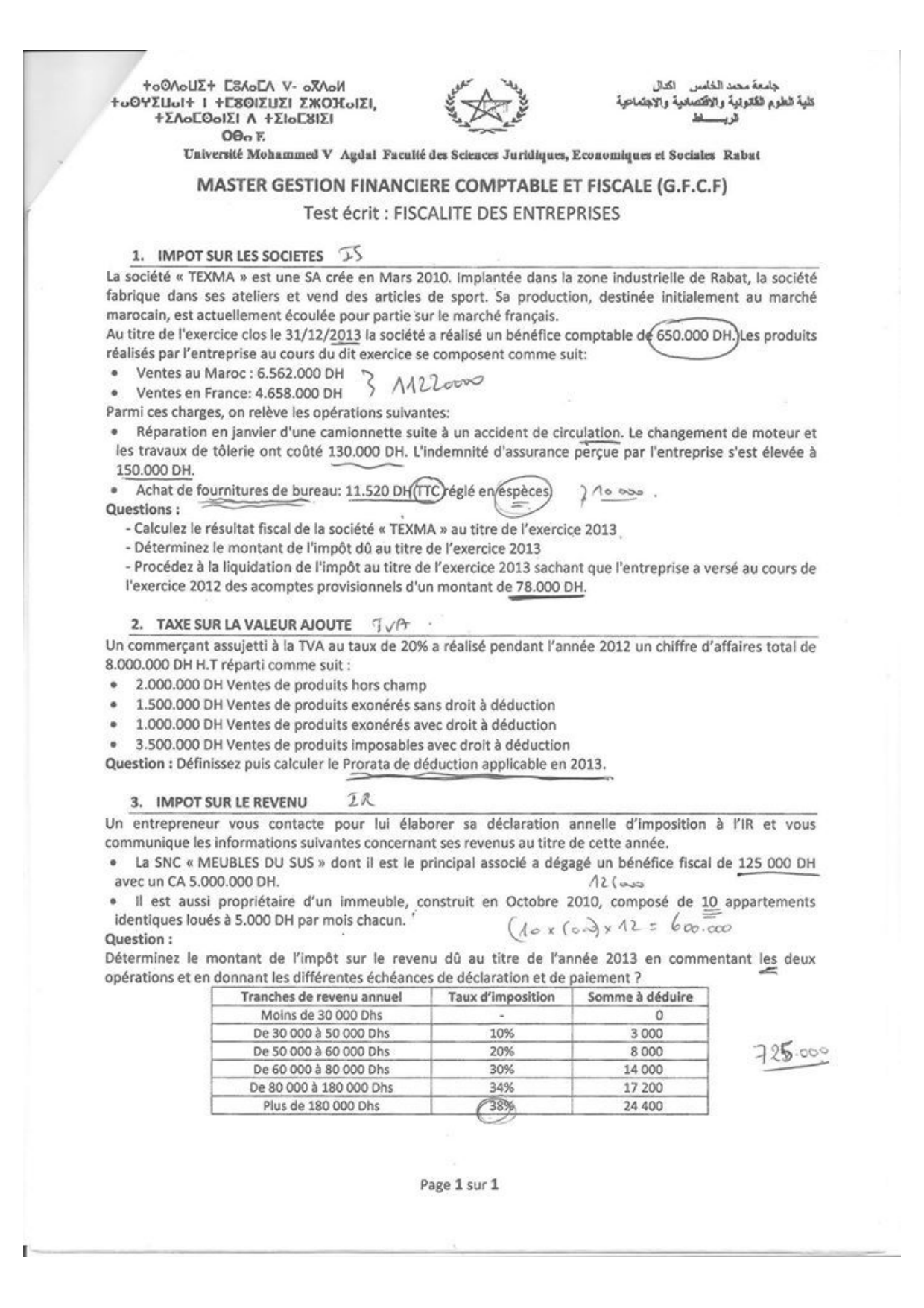 Extrait scanné — FSJES Agdal 2014