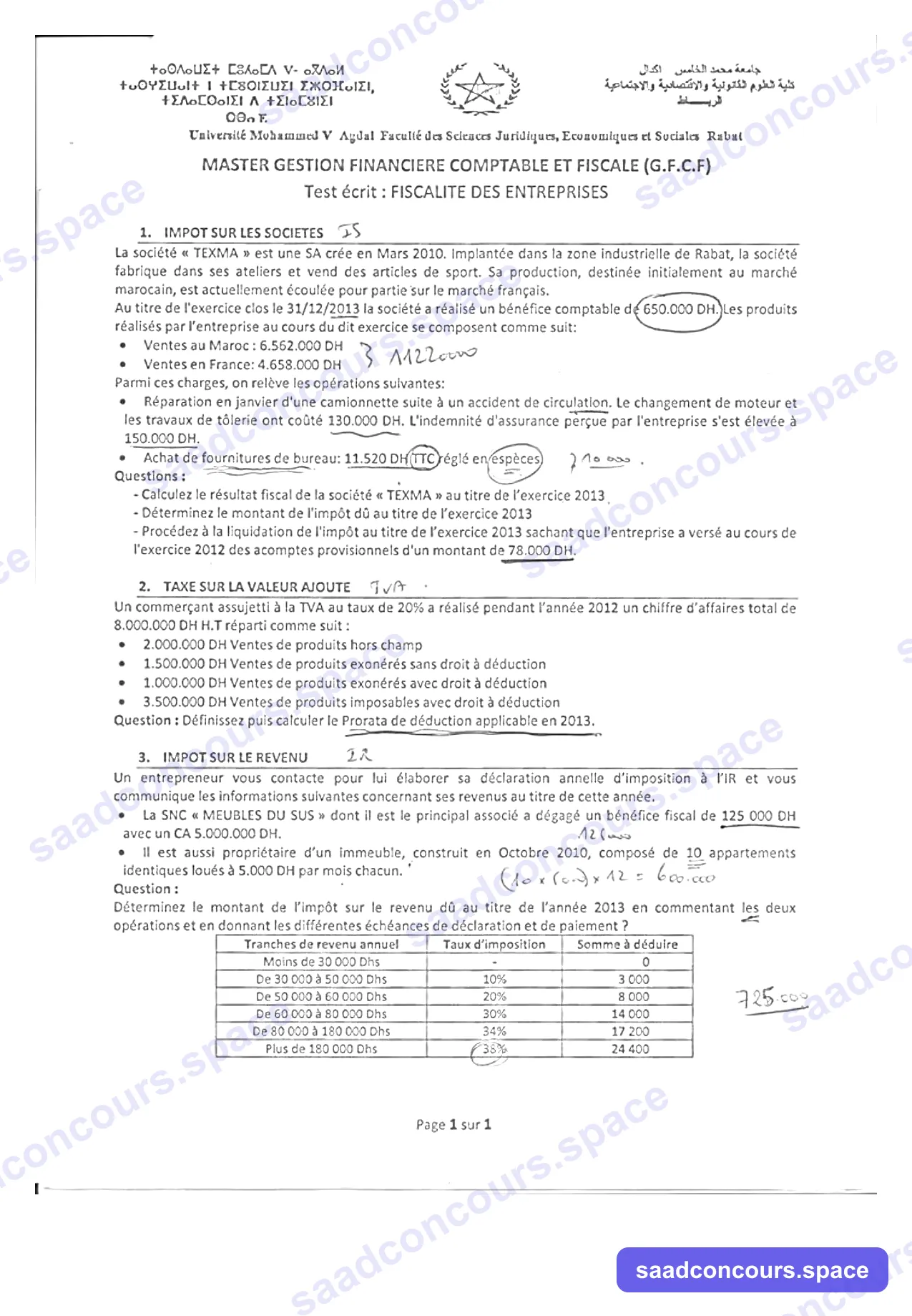 Extrait scanné — FSJES Agdal 2014